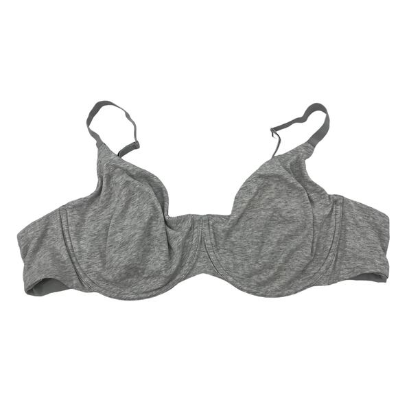 SKIMS Cotton Jersey Underwire T-Shirt Bra Light Heather Grey Size 46D NEW - Picture 4 of 7